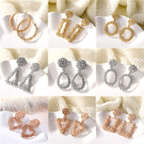 ALIUTOM Metal Geometric Pendant Earrings