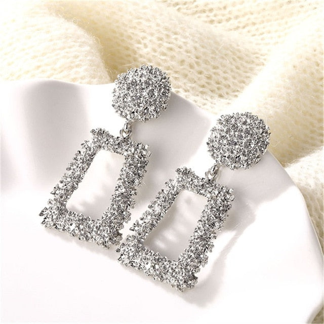 ALIUTOM Metal Geometric Pendant Earrings