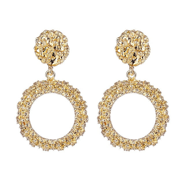 ALIUTOM Metal Geometric Pendant Earrings