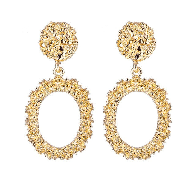 ALIUTOM Metal Geometric Pendant Earrings