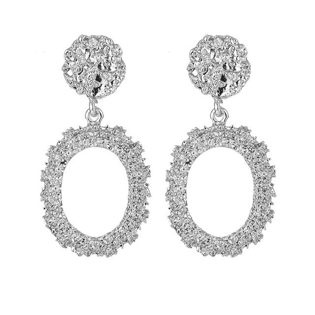 ALIUTOM Metal Geometric Pendant Earrings