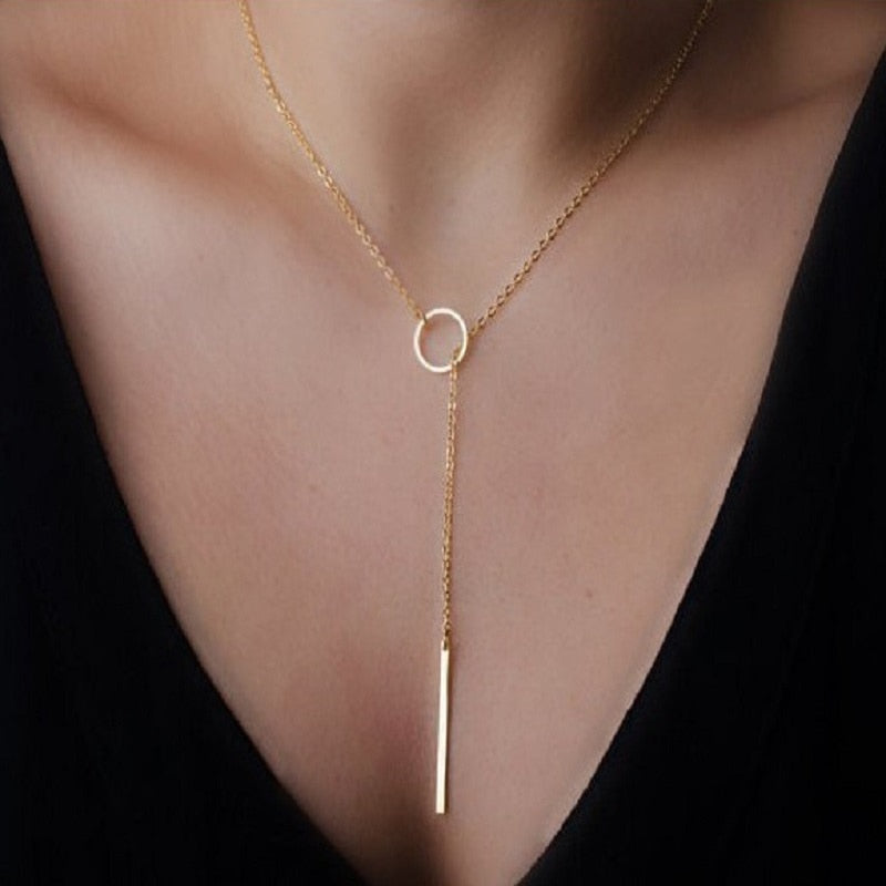 Casual Chocker Cross Pendant Gold Necklace