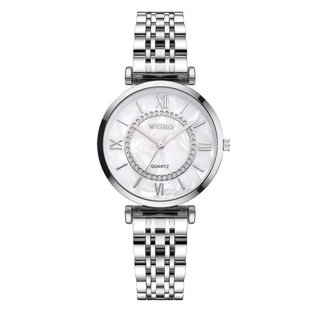 Silver Mesh Strap Quartz Watch