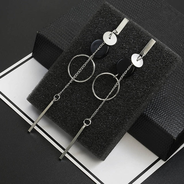 Black Acrylic Drop Earrings