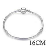 BAMOER 5 Style Silver Color LOVE Snake Chain Bracelet