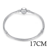 BAMOER 5 Style Silver Color LOVE Snake Chain Bracelet