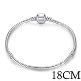 BAMOER 5 Style Silver Color LOVE Snake Chain Bracelet