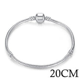 BAMOER 5 Style Silver Color LOVE Snake Chain Bracelet