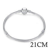 BAMOER 5 Style Silver Color LOVE Snake Chain Bracelet