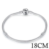 BAMOER 5 Style Silver Color LOVE Snake Chain Bracelet