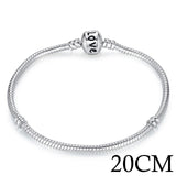 BAMOER 5 Style Silver Color LOVE Snake Chain Bracelet