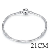 BAMOER 5 Style Silver Color LOVE Snake Chain Bracelet