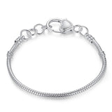 BAMOER 5 Style Silver Color LOVE Snake Chain Bracelet
