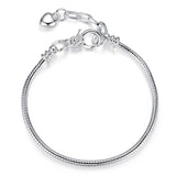BAMOER 5 Style Silver Color LOVE Snake Chain Bracelet