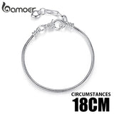 BAMOER 5 Style Silver Color LOVE Snake Chain Bracelet