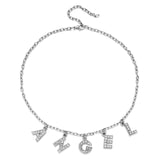 Harajuku Letter Crystal Angel Necklace
