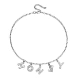 Harajuku Letter Crystal Angel Necklace