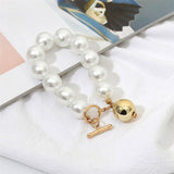 Charm Imitation Pearl Bracelet Bangle